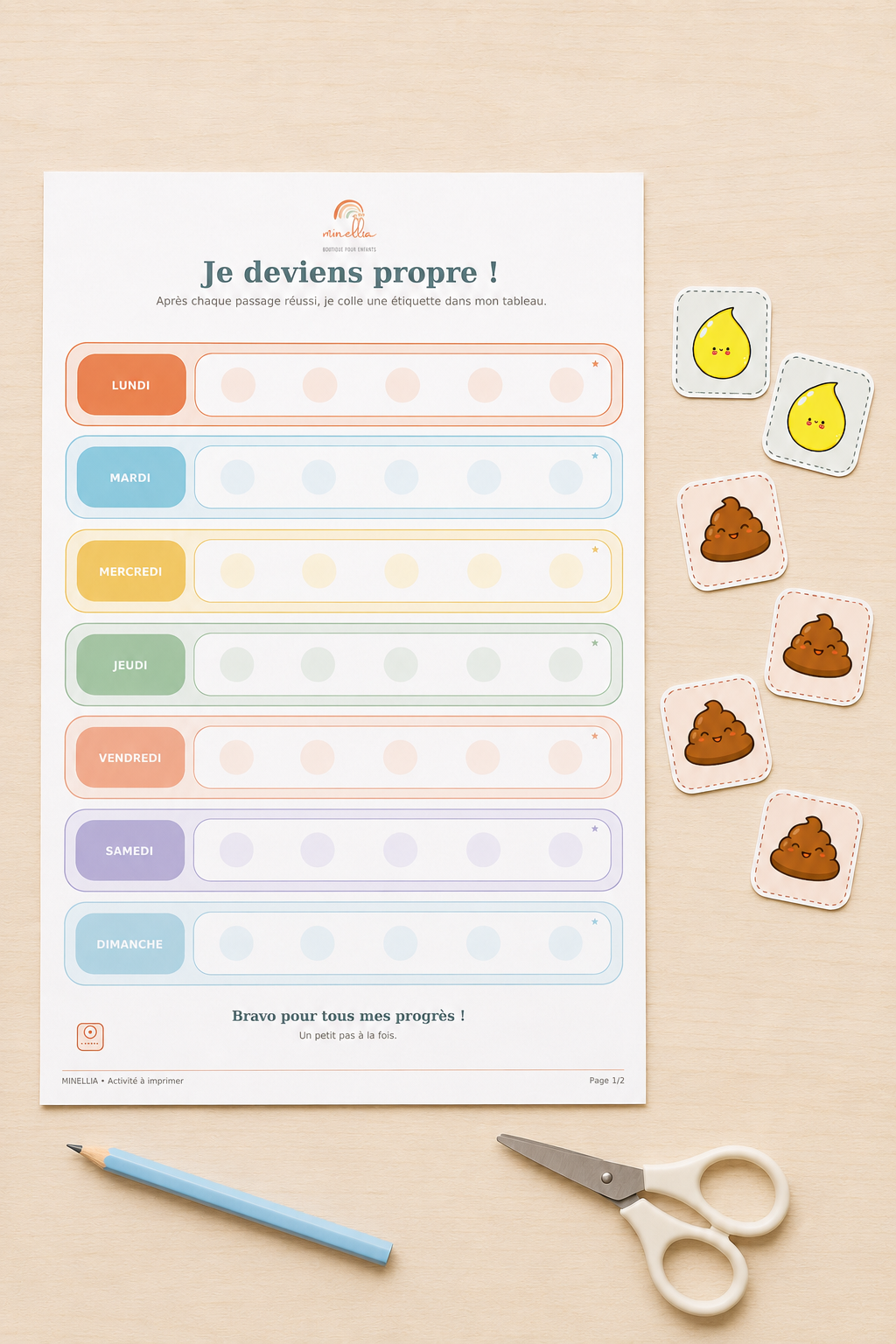 Apprentissage de la propreté : fiche de suivi à imprimer pour motiver votre enfant au quotidien !