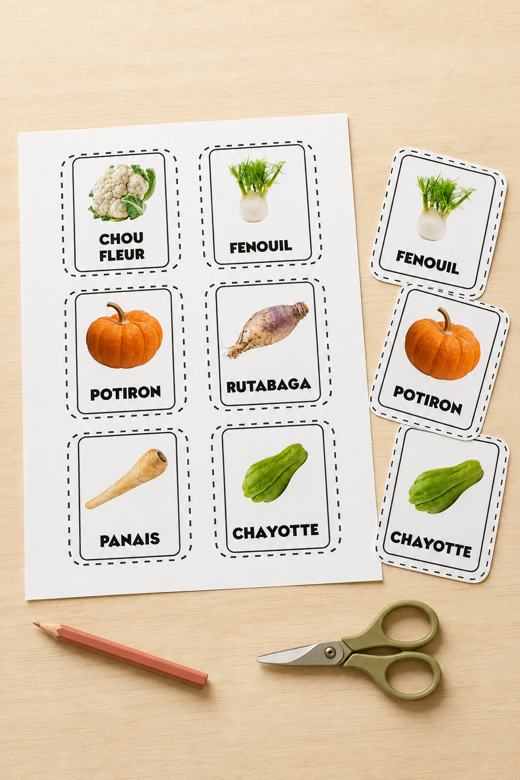 J'apprends les légumes : 38 cartes éducatives à découper !