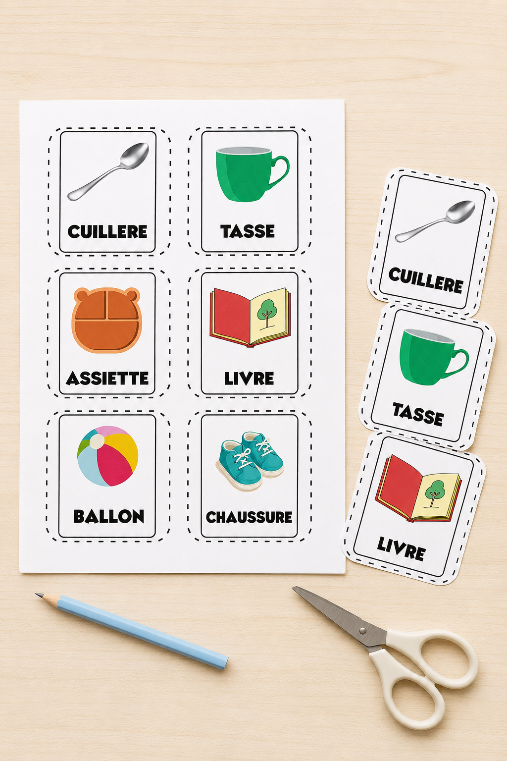 Mes premiers mots : 40 cartes éducatives à découper pour apprendre en s’amusant !